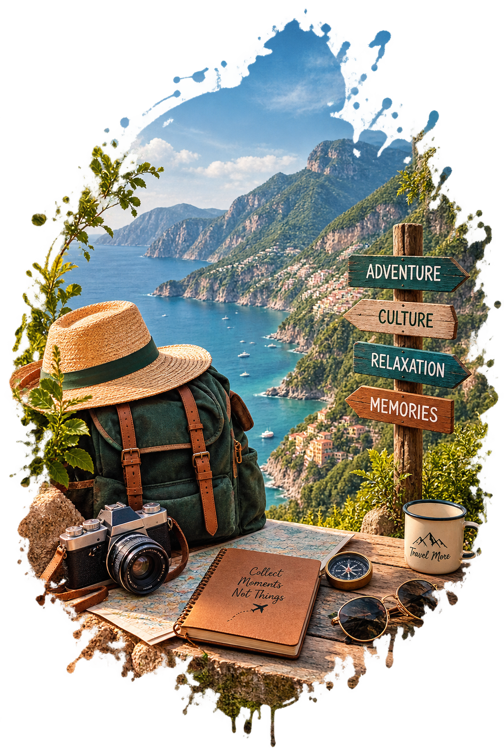 Planning a journey — maps, notes and a cup of coffee