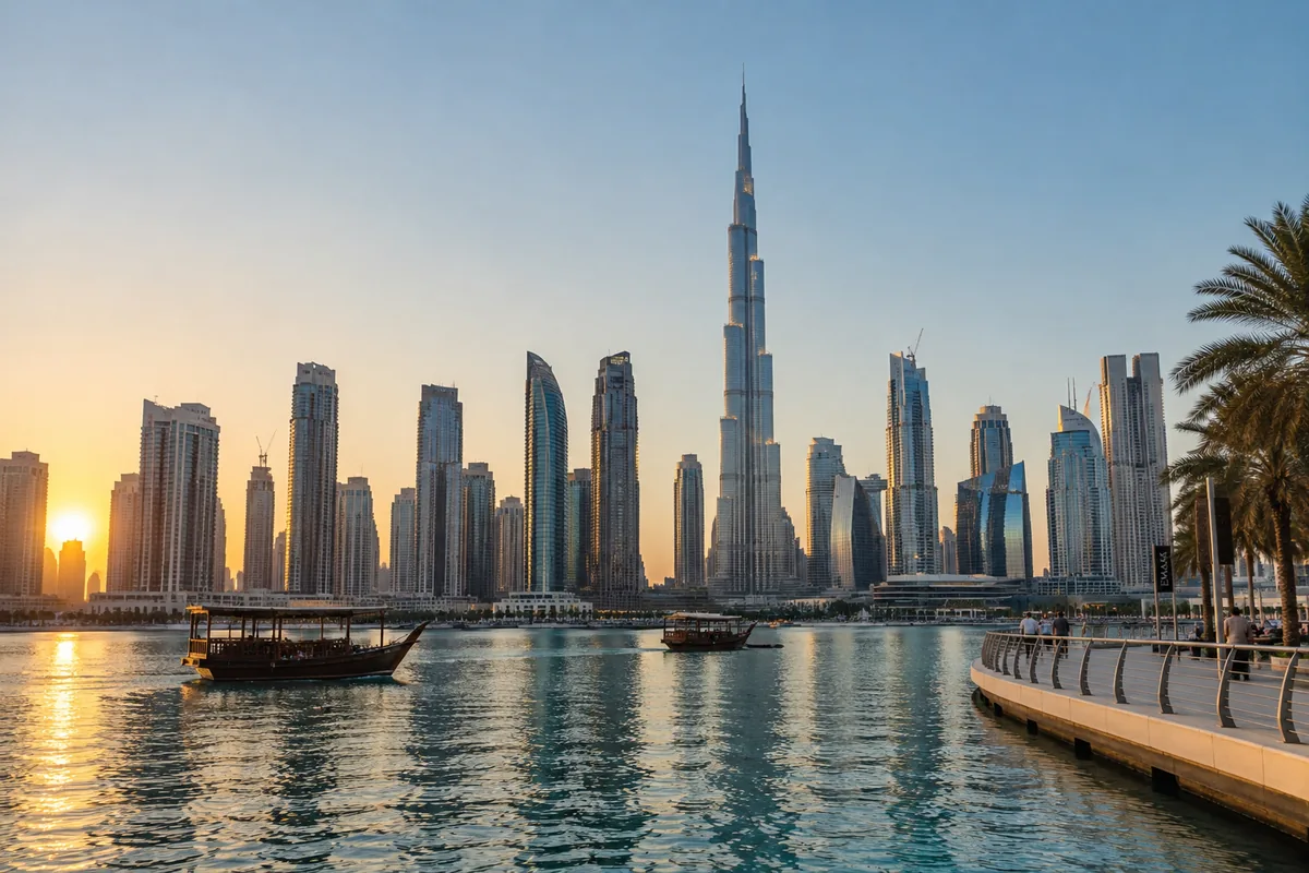 Dubai skyline and travel